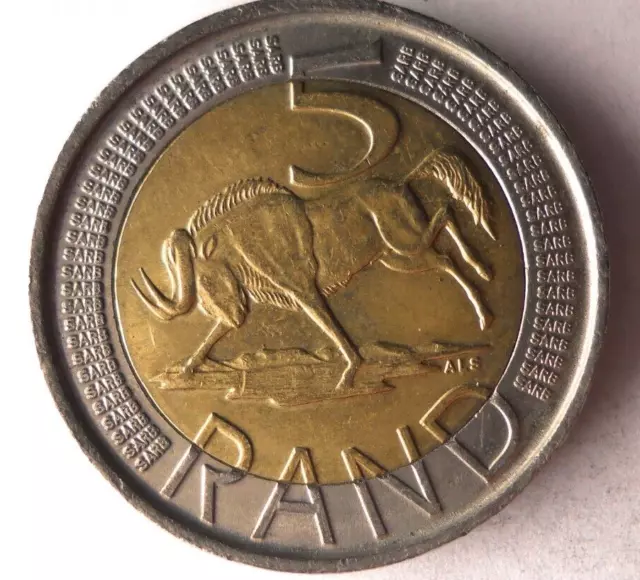 2007 SOUTH AFRICA 5 RAND - Excellent Bi-Metal Coin Bin #402