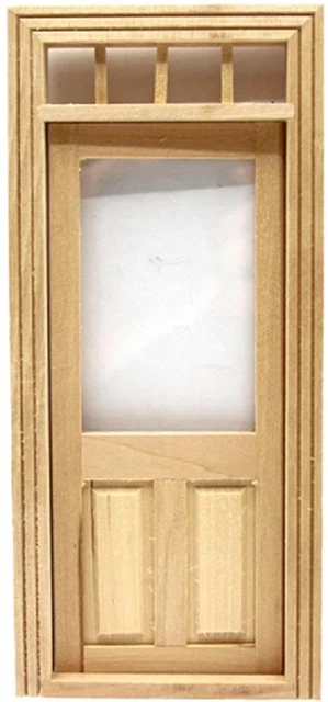 DOLLS HOUSE BARE Wood Traditional Transom Fanlight Door Miniature 1:12 ...