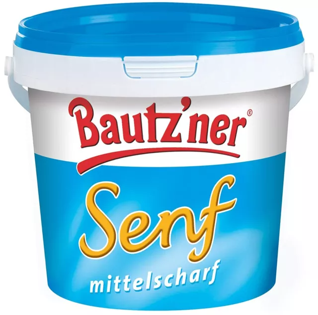 BAUTZ‘NER Senf mittelscharf 10 Liter großer Topf/Eimer, lecker Senf aus Bautzen