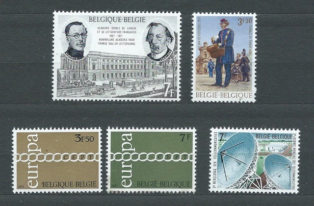BELGIË BELGIQUE - 1971 YT 1576 à 1580 - TIMBRES NEUFS** MNH LUXE