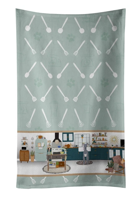 Gray Italian Greyhound in the Kitchen Kitchen Towel WDK5959KTWL