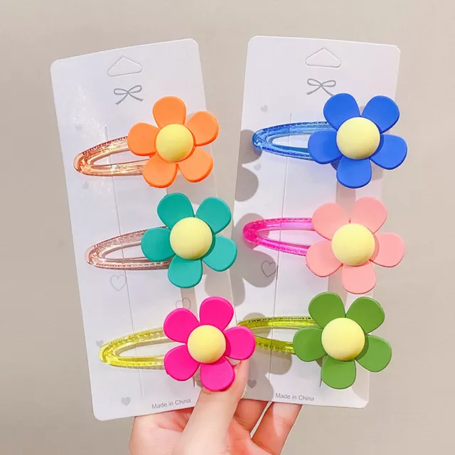 Sweet Candy Color Flower Hairpin For Women Girls Floral Shaped Hair Clips