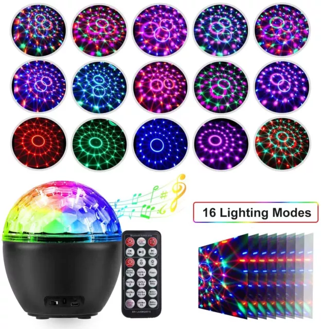 USB Disco Ball Night Light Bluetooth Speaker RGB Rotating Stage DJ Party Lamp