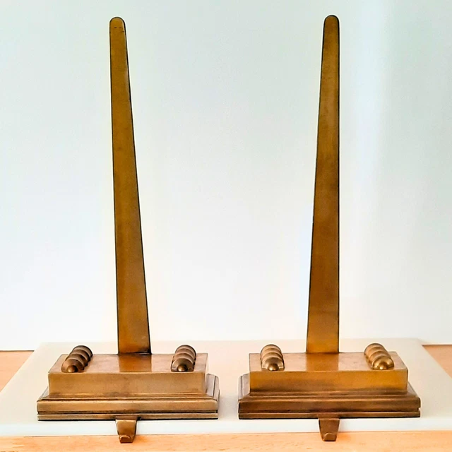 Restoration Hardware Brass Mantel Display Easel Stocking Hook Hanger PAIR