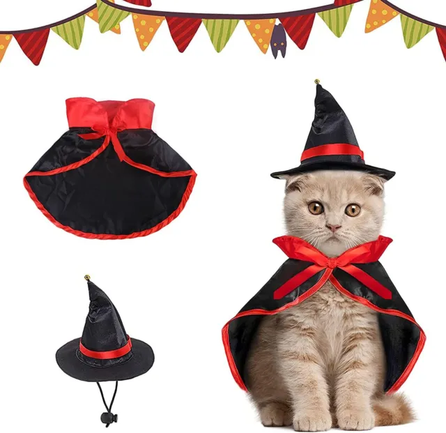 Halloween Haustier Party Kostüm für Hund Katze Umhang Hut Haustier Vampir Outfit
