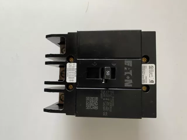 Eaton GHB3050 50A 3-Pole Circuit Breaker - Black