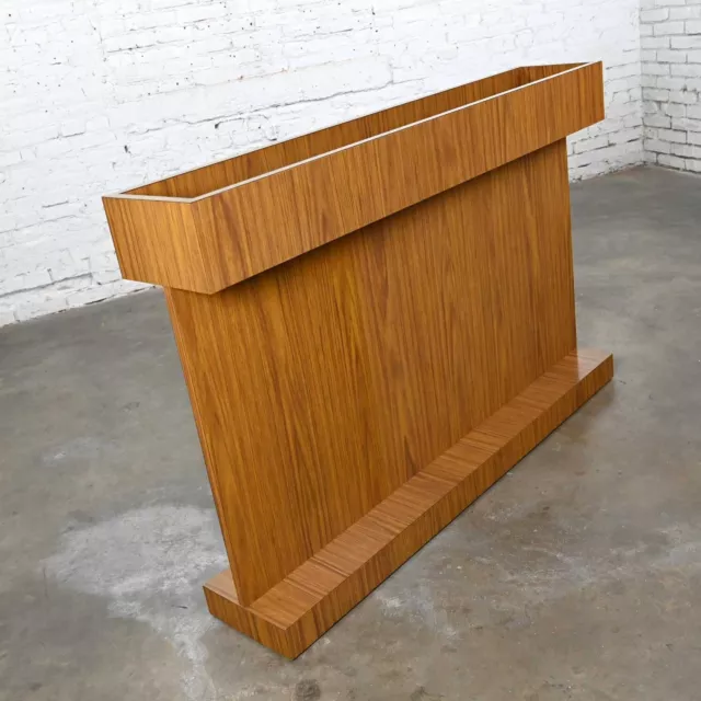 Vintage Mid-Century Modern Faux Wood Grain Laminate Room Divider or Planter
