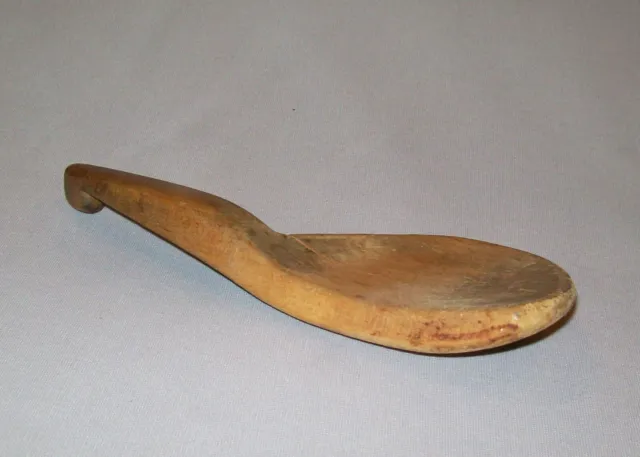 Old Antique Vtg 19th C 1800s Native American Indian Carved Wooden Scoop Ladle