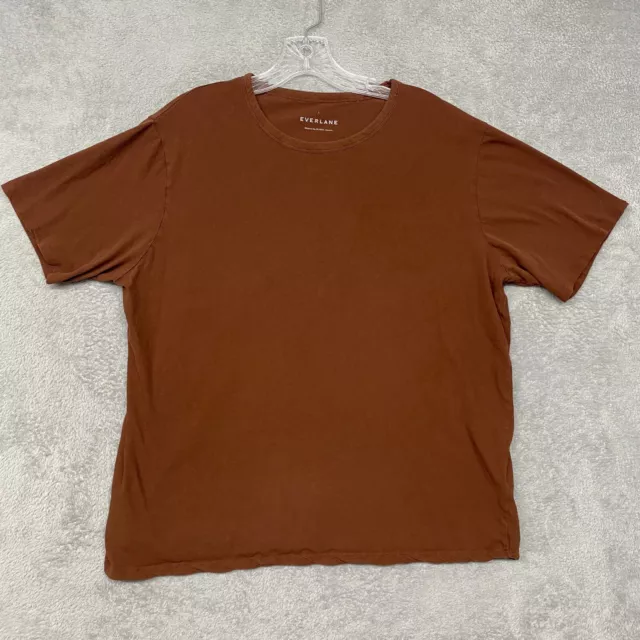 Camiseta para mujer Everlane marrón cuello redondo algodón manga corta