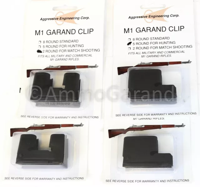 4-Pack M1 Garand 2 & 5 Round Clips for Hunting NM Match 2rd 5rd Rd Clip Part