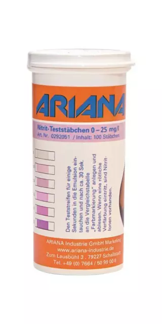 Bastoncini Ariana TRGS 611 contenuto nitriti 0-25 mg/l 100 pz.