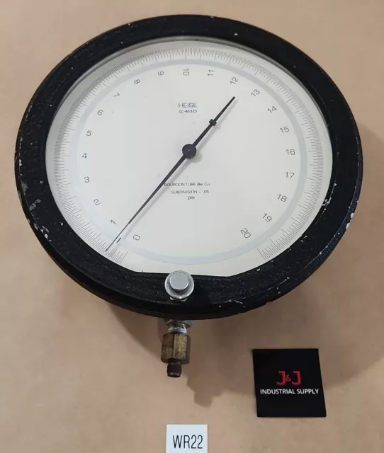 *PREOWNED* Heise CC-85323 Precision Test Gauge 8.5" Face 0-20Psi + Warranty!