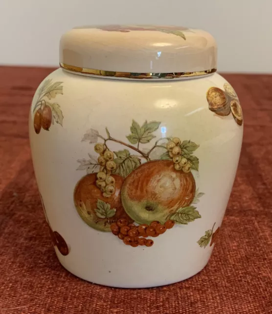 Royal Worcester Palissy Royale Fruit Collection Small Urn / Ginger Jar 3.75”