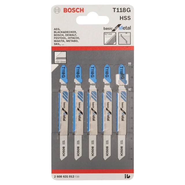 Bosch T118G de Base pour Métal à Assembler Lames (5 Paquet) 2