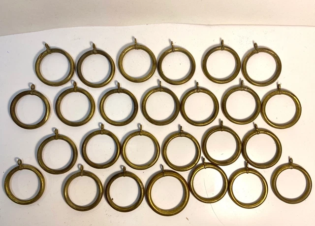 26 Vintage Brass Curtain Rod Rings