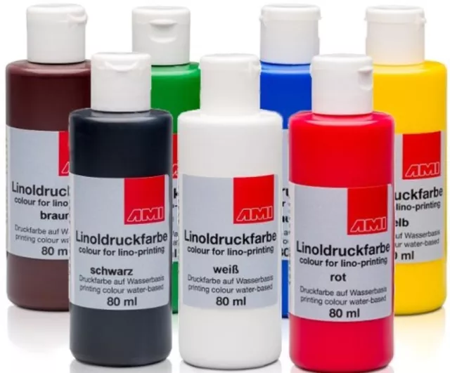 Linoldruckfarbe AMI 80 ml (GP1L=70,00€) 7 verschiedene Farbtöne