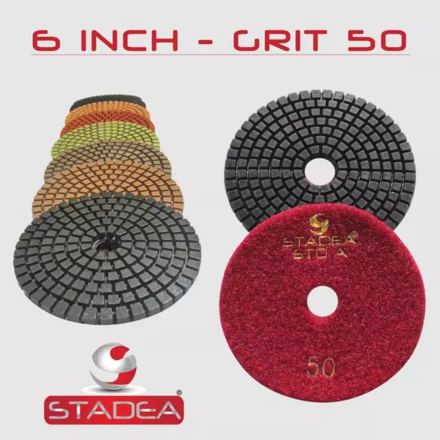 6" PREMIUM DIAMOND POLISHING PADS :Pick Grit & Quantity