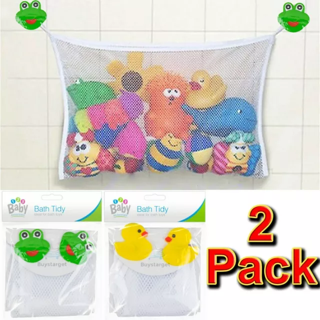 🔥 2 Pack Kids Baby Bath Toy Tidy Organiser Mesh Net Storage Bag Holder Bathroom