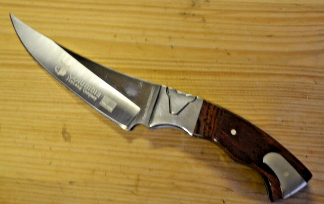 Couteau de Survie SOG Manche Bois gravé 11,5 cm Lame Acier Inoxydable 8