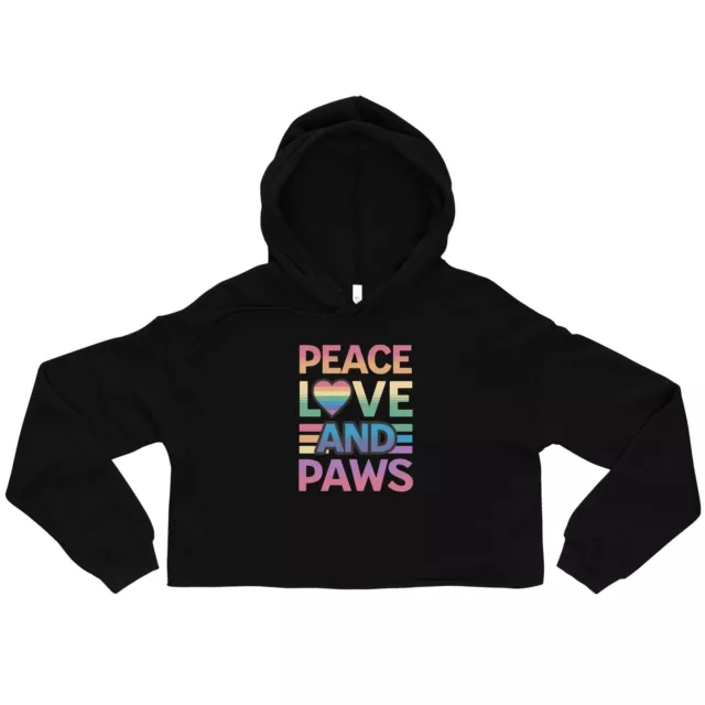 Peace, Love, and Paws Cropped Hoodie