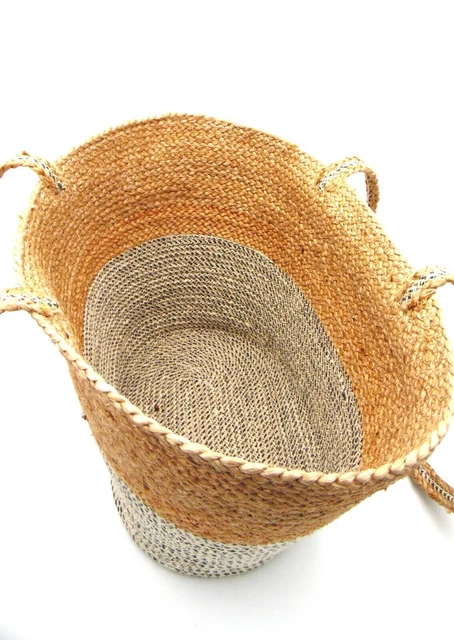 Juego de 2 / Bolsa de cesta / Shopper / Bolso de playa / Hecho a mano / Naturaleza / Mujer