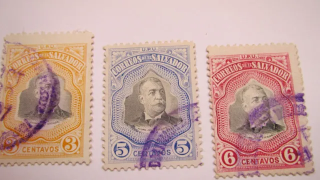 Briefmarken Salvador 1906/1907    3, 5 + 6 Centavos