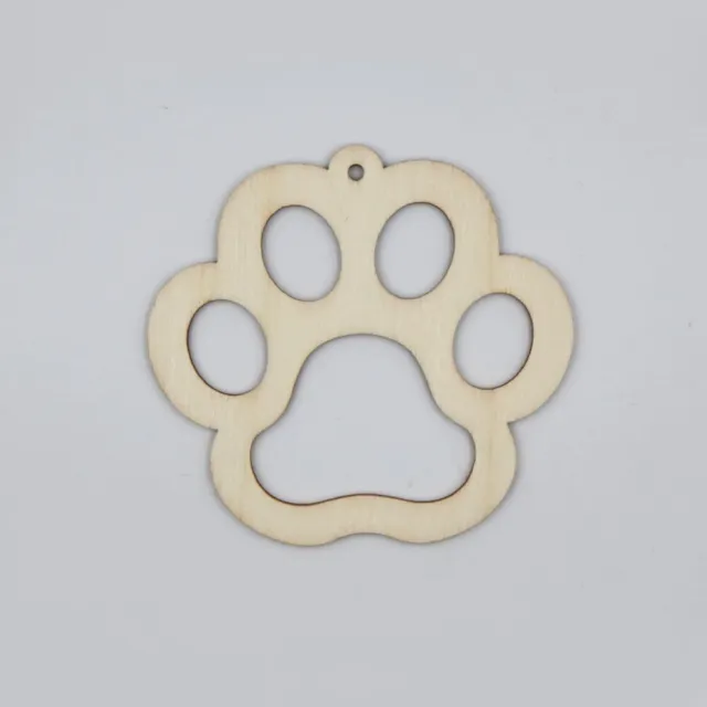 wooden dog paw print wood tiger paw print unfinished wood  DIY project