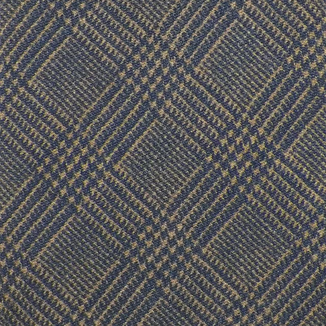 DOLCEPUNTA Mens Navy Beige PLAID Self-tipped Handmade Wool Tie Italy NWT