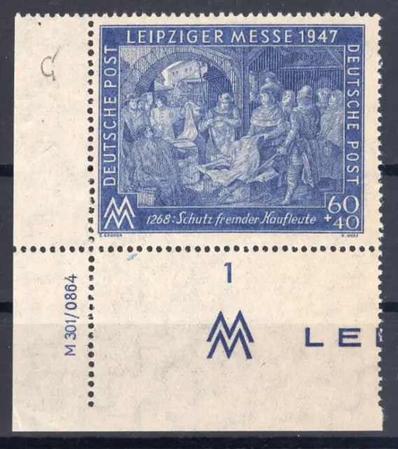 Alliierte Besetzung Mi.Nr. 942 DV Eckrand mit Druckvermerk postfrisch ** 1948