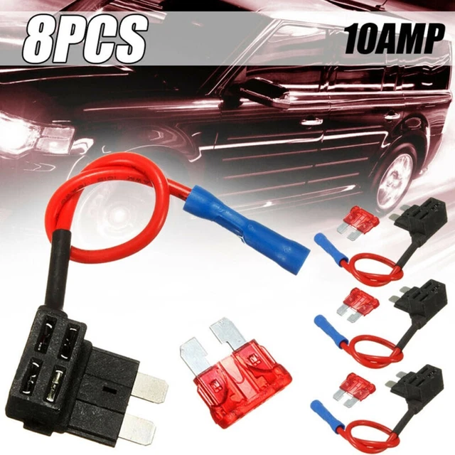 2 Adattatori Rubinetto Fusibile Auto Piggy Back &ndash; 20A, 12V, Supporto Per Fusibile Lama Standard
