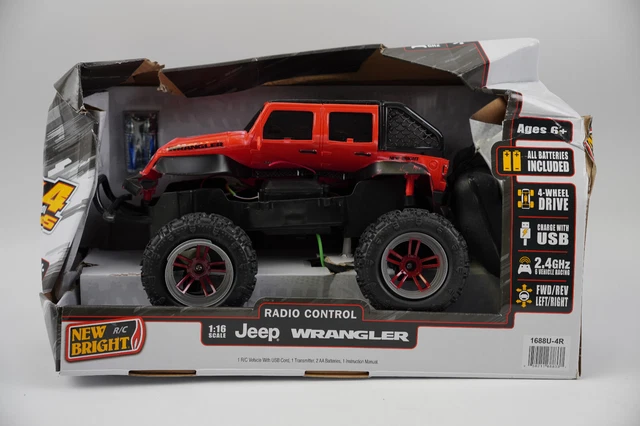 New Bright 1:16-Scale 4X4 Jeep Wrangler RC Vehicle AS-IS or FOR PARTS