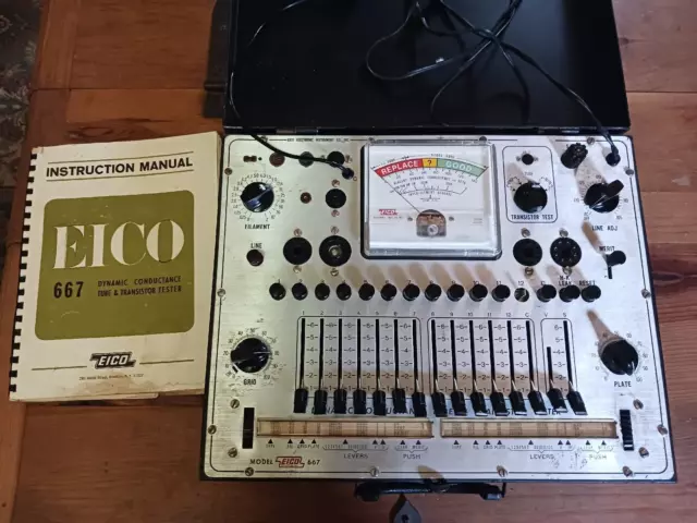 Eico 667  Dynamic Conductance Tube  and Transistor Tester - WORKING
