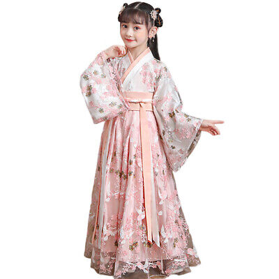 Ragazza Abito Ricamato Floreale Ttang Abito Hanfu Cinese Fairy Antico Costume