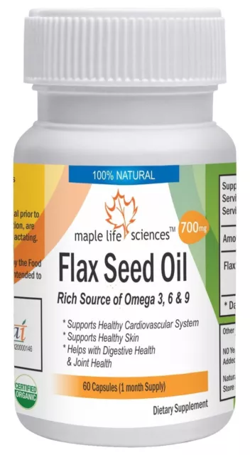 Flax seed Oil Capsules Rich in Omega 3 6 9 Supports Cardiovascular Health