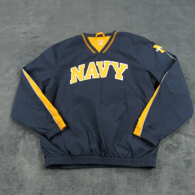 Navy Sweater Mens Small Windbreaker Pullover Jacket Long Sleeve Casual Champion