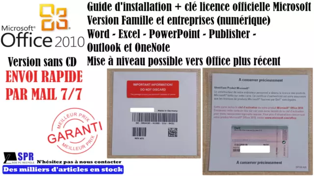 MS Office 2010 Edition Famille et PE Version numérique (SANS CD) clé officielle