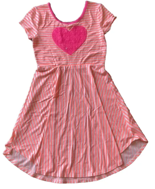 SO Youth Girls Sundress Size Medium 12 Striped Pink Dress Swimsuit Cover VGUC