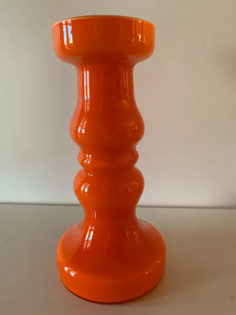 Rare Vase Soliflore Verre Double Style De Rupel Van Ransbeeck - Vintage Orange