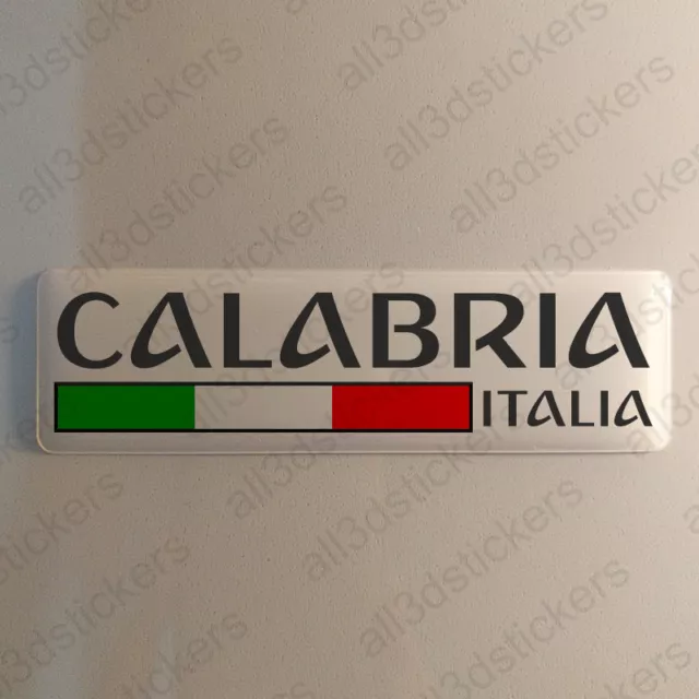 Calabria Italy Sticker 4.70x1.18" Domed Resin 3D Flag Stickers Decal Vinyl