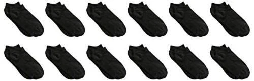 Boys' Big Classics No Show Socks, 12-Pack,, Black, Size 4.5 M0X7