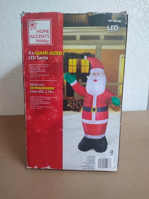 GEMMY HOME ACCENTS 9 Ft Giant-Sized LED Santa Airblown Inflatable £44. ...