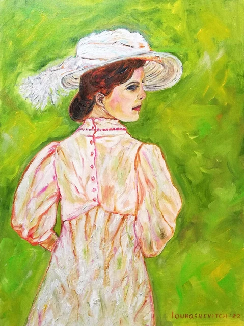 CANVAS WALL ART Victorian Lady Original Painting Vintage Style Woman ...