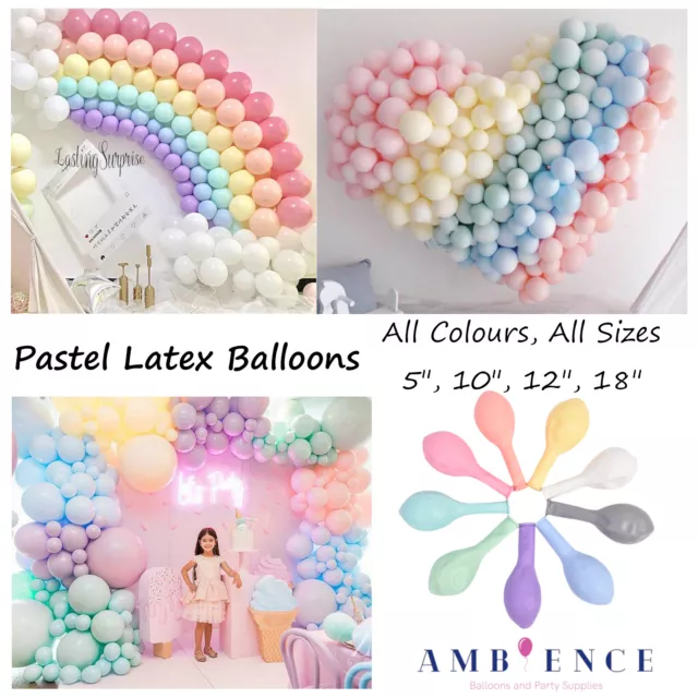 Pastel Party Balloons Latex Round Macaron Candy Colour 5" 10" 12" 18" Plain Pack
