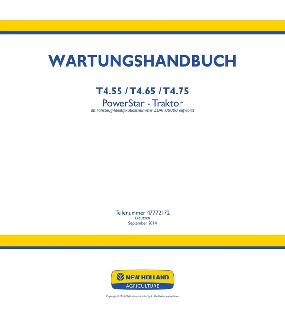 NEW HOLLAND TX62 TX63 TX64 TX65 TX66 TX68 REPARATURHANDBUCH
