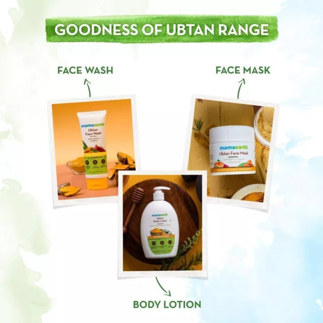 Mamaearth Ubtan Jabón facial natural para todo tipo de piel con cúrcuma y... 3