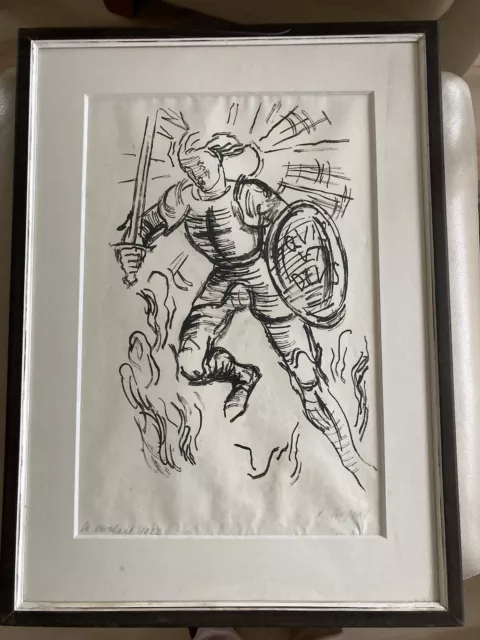 Lithografie handsigniert von Karl Caspar - St. Michael 1922