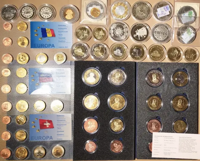 Konvolut Medaillen Münzen Europa Euro Proben Trial Specimen Sammlung PP Nachlass