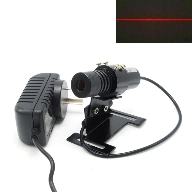 Line Laser Module 650nm 50mW Focusable Red Lights 5V Adapter 22mm Holder