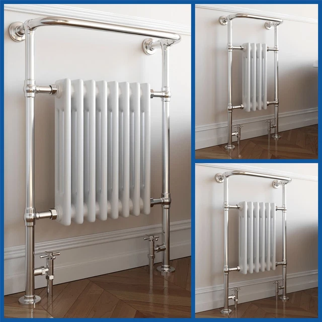 TRADITIONAL HEATED TOWEL Rail Radiator Victorian Column Bathroom Rack ...