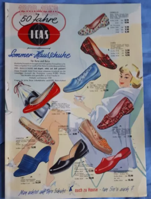 Werbeprospekt-ICAS Schuhe-50 Jahre--1950/60iger Jahre